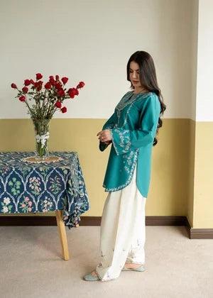 Dhanak Fabric - 2 Piece Unstitched Embroidered Dress