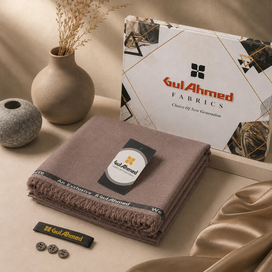 Premium Gul Ahmed Mens Semi Wool Suit #G109 T-Rose
