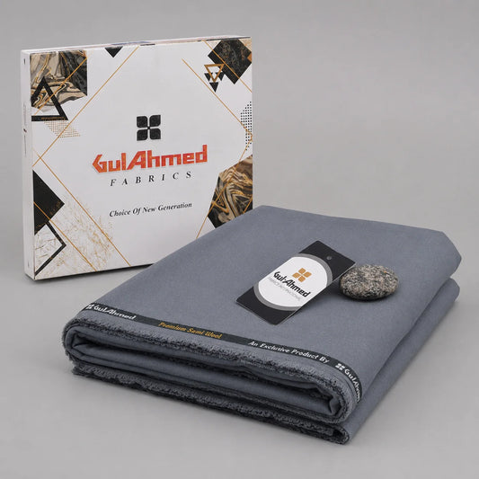 Premium Gul Ahmed Mens Semi Wool Suit #G108 (Steel)