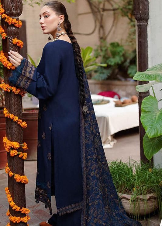 BR 605-3 Piece Unstitched Heavy Embroidered Karandi Dhanak Wool Suit Heavy Embroidered Karandi Dhanak Shawl