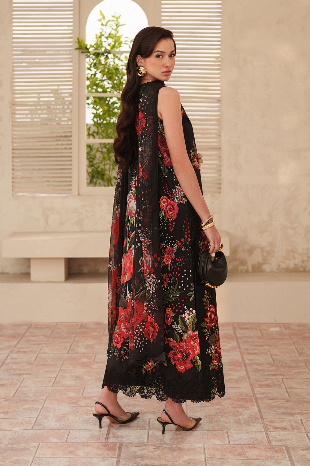 BQ-209-3 Piece - Unstitched Digital Printed lawn Fabric