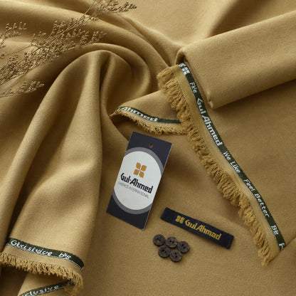 Premium Gul Ahmed Mens Semi Wool Suit #G104 (gold)