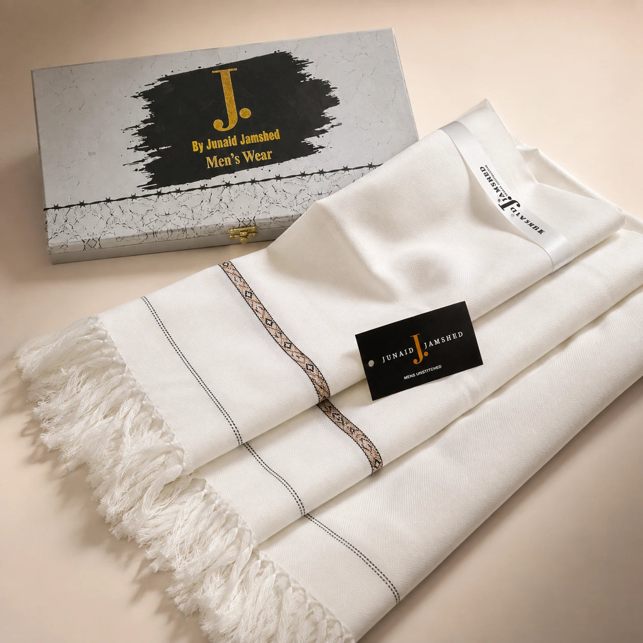 PREMIUM J. MENS SHAWL #101 WHITE