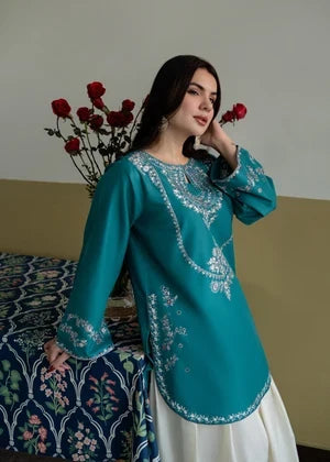 Dhanak Fabric - 2 Piece Unstitched Embroidered Dress