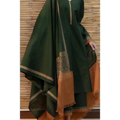 BR 1075-3PC Dhanak suit with Woolen Shawll