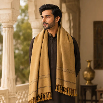 PREMIUM J. MENS SHAWL #102 Mustard