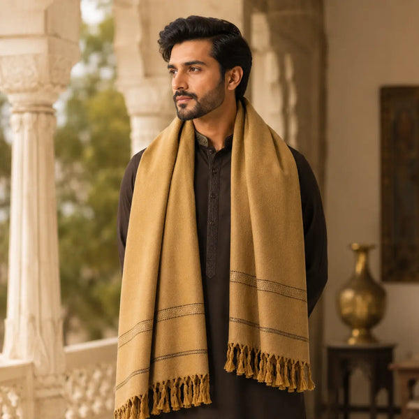 PREMIUM J. MENS SHAWL #102 Mustard