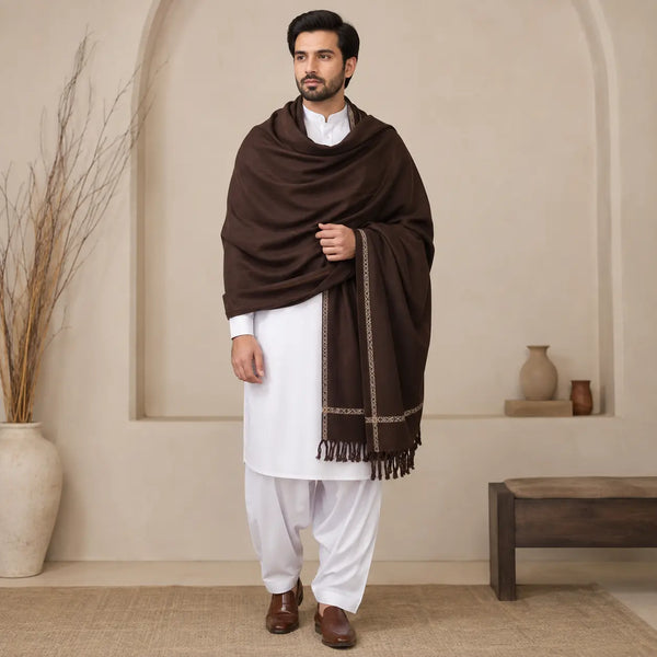 PREMIUM J. MENS SHAWL #106 (Maroon)