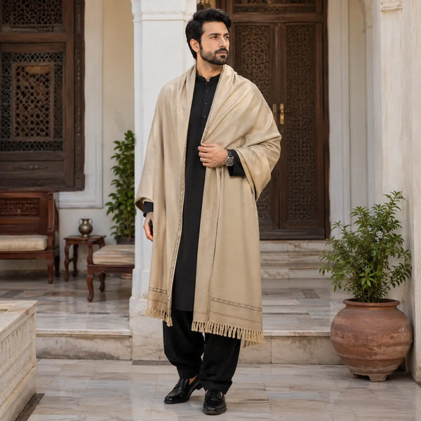 PREMIUM J. MENS SHAWL #103 Cream