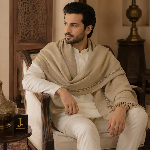 PREMIUM J. MENS SHAWL #103 Cream