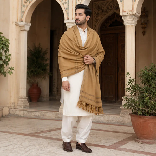PREMIUM J. MENS SHAWL #102 Mustard