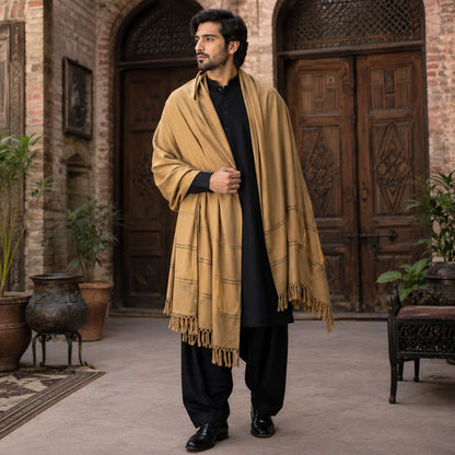 PREMIUM J. MENS SHAWL #104 (Light Brown)