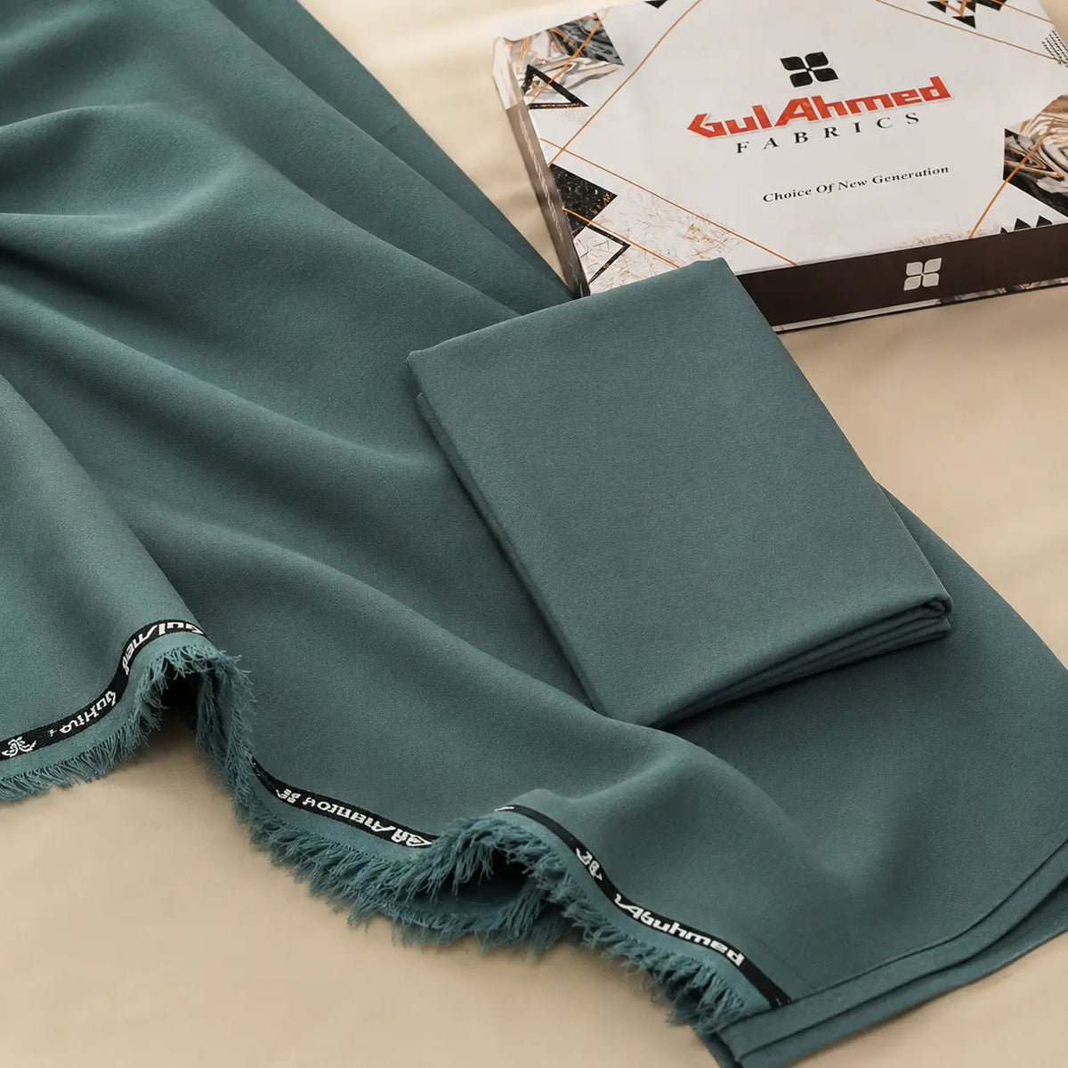 Premium Gul Ahmed Mens Semi Wool Suit #G102 (Blue Green)