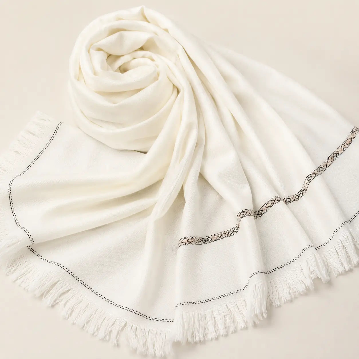 PREMIUM J. MENS SHAWL #107 (Light white)