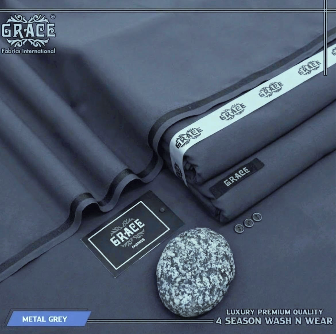 Luxury Premium 4 Season Wash & Wear Metal Grey GW#104