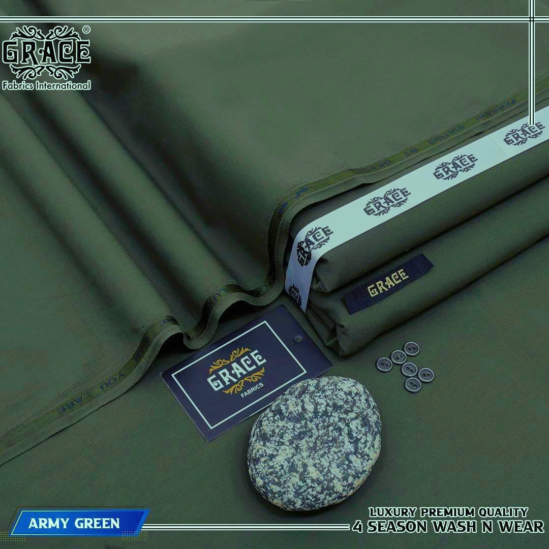 Luxury Premium 4 Season Wash & Wear Army Green GW#106