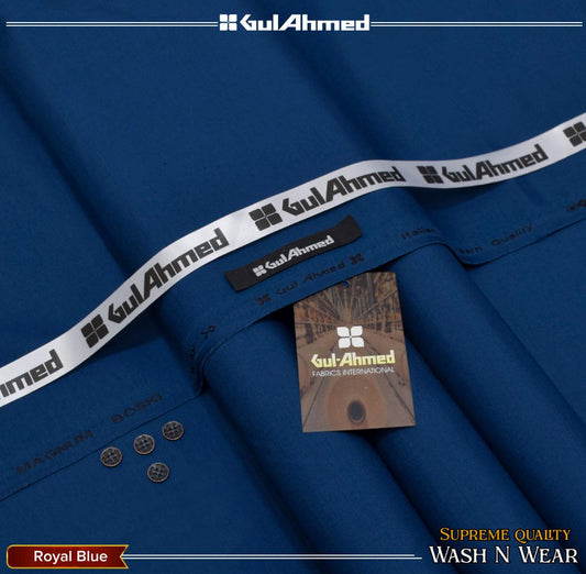 GUL Ahmed 4 Season Wash N Wear Royal Blue GW#101