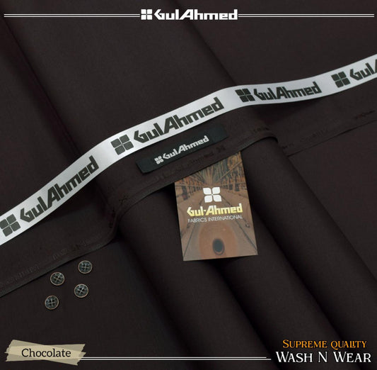 GUL Ahmed 4 Season Wash N Wear Chocolate GW#102