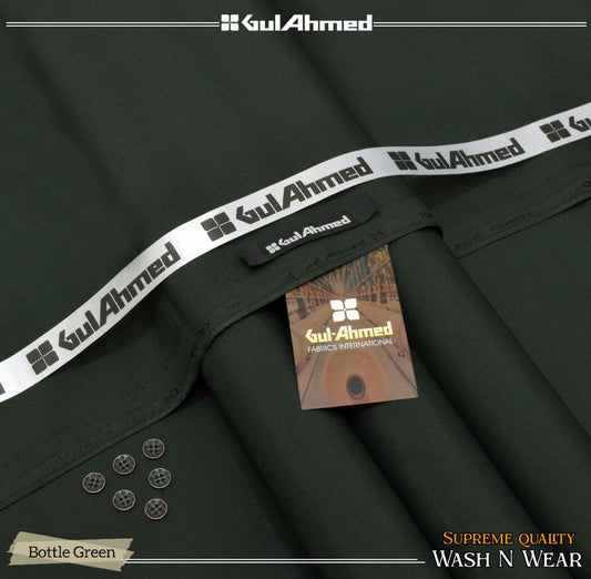 GUL Ahmed 4 Season Wash N Wear Bottlen Green GW#103