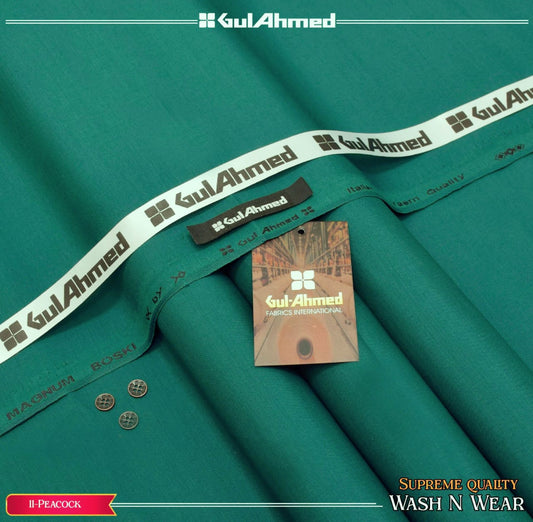 GUL Ahmed 4 Season Wash N Wear Peacock GW#105