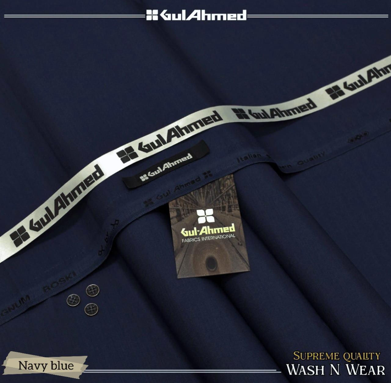 GUL Ahmed 4 Season Wash N Wear Navy Blue GW#106