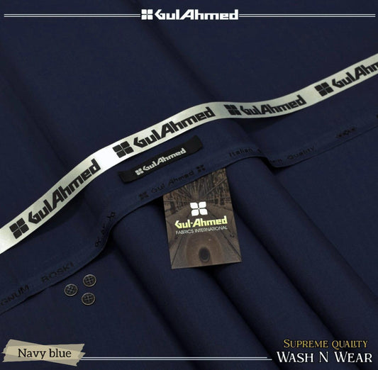 GUL Ahmed 4 Season Wash N Wear Navy Blue GW#106