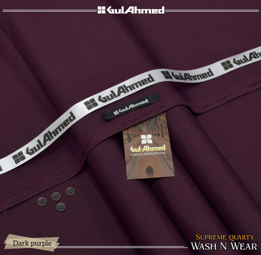 GUL Ahmed 4 Season Wash N Wear Dark Purple GW#107