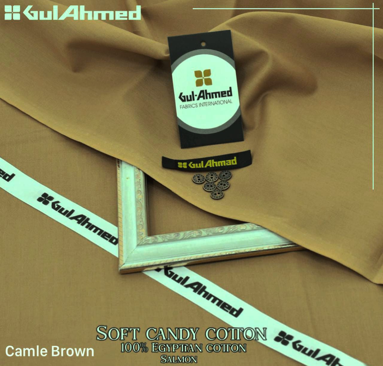 Gul Ahmed Soft Cotton Candy Camel Brown #SF104