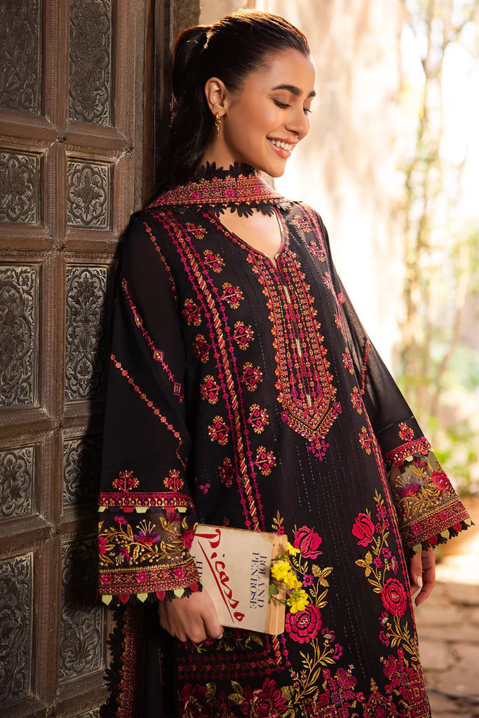 ZH 960-Dhanak Stuff 3 Piece Fully Embroidered Suit With Dhanak Embroidery Shawl