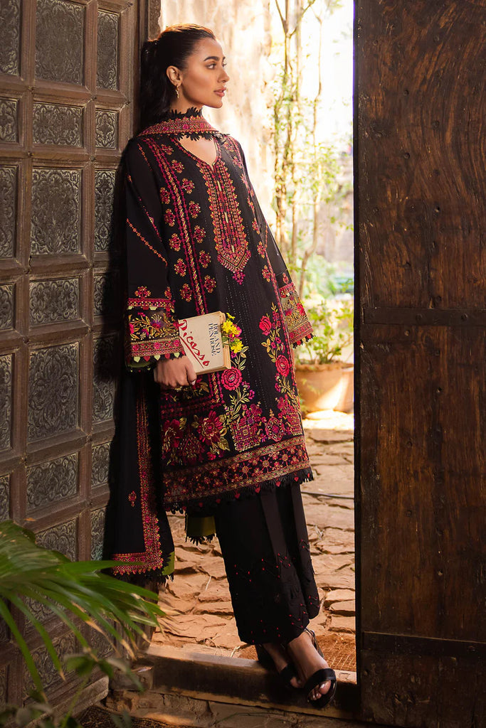 ZH 960-Dhanak Stuff 3 Piece Fully Embroidered Suit With Dhanak Embroidery Shawl