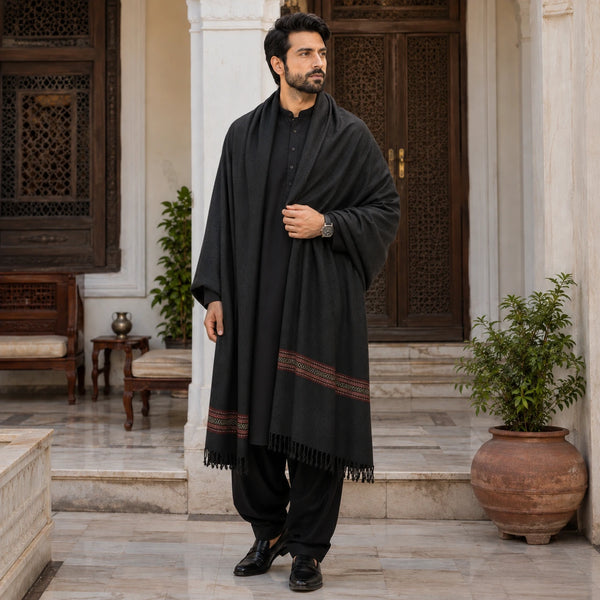 PREMIUM J. MENS SHAWL #105 (Black)