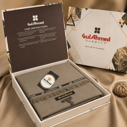 Premium Gul Ahmed Mens Semi Wool Suit #G106 (Light Brown)