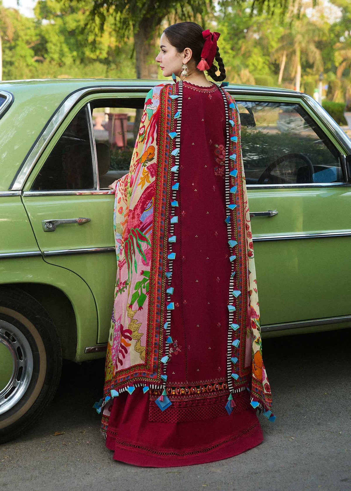 MB 550 - 3 Pcs Unstitched Heavy Embroidered Dhanak Suit with Premium Quality Wool Shawl