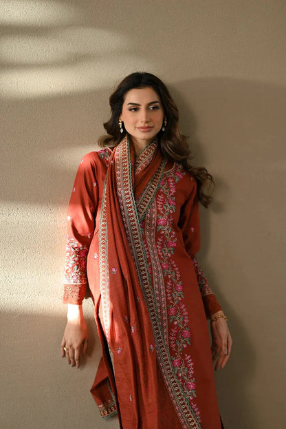 3 Piece - Unstitched Fully Embroidered Dhanak Fabric CO-635
