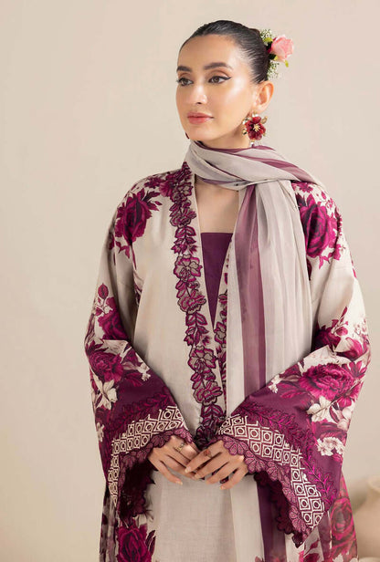 AD 476-3 Piece Unstitched Digital Printed Embroidered Lawn Suit ( Printed Lawn Dupatta )