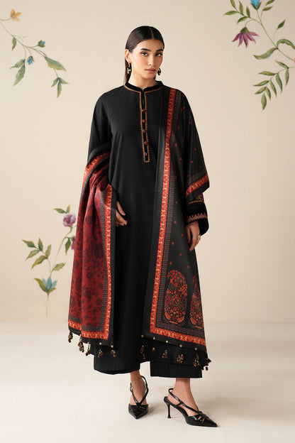3 Piece - Unstitched Fully Embroidered Dhanak Fabric BQ-145