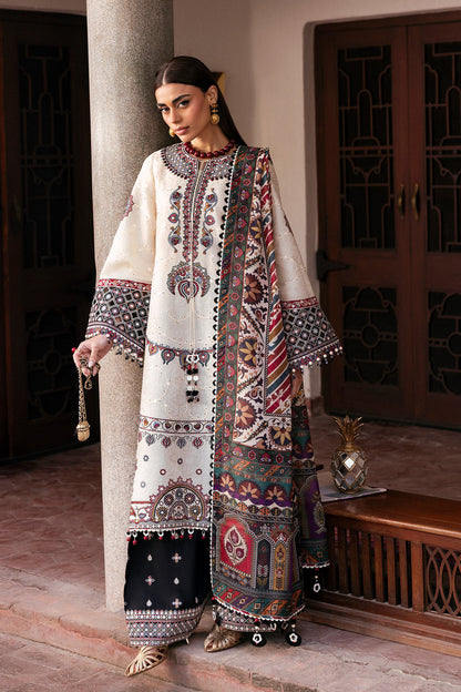 JZ-2800-3 Piece - Unstitched Fully Embroidered Lawn Fabric