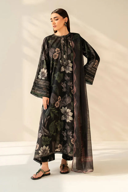 3 Piece - Unstitched Digital Printed Khaddar Fabric BQ-33