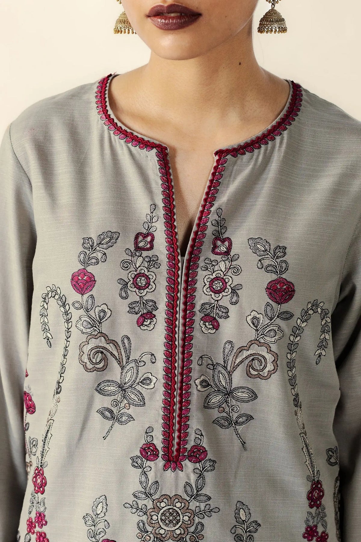 3 Piece - Unstitched Fully Embroidered Dhanak Fabric