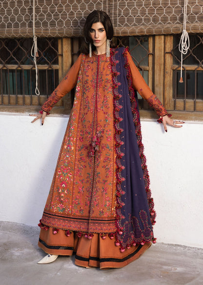 MB-610-3 Piece - Unstitched Fully Embroidered Dhanak Fabric
