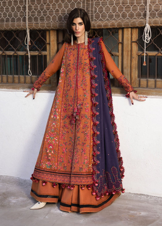 MB-610-3 Piece - Unstitched Fully Embroidered Dhanak Fabric