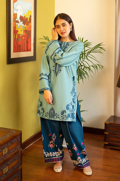 AK 930-2 Piece - Unstitched Fully Embroidered LawnFabric