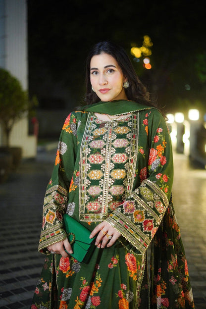 Aneelas Luxury Silk Unstitched 3 Piece Suit